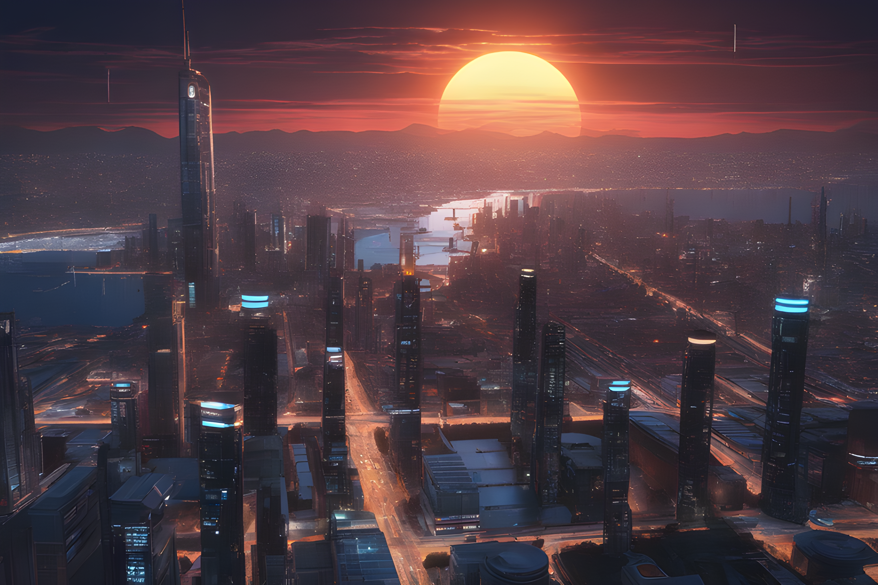 Solarpunk cityscape illustrating a decentralised digital society